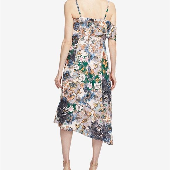 Rachel Rachel Roy Ruffle V Neck Asymmetrical Floral Maxi Dress - Picture 3 of 11